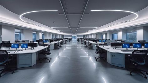 Panorama view of empty call center operator workspace. Generative AI royalty free stock images Office Call Center, Call Center, Stock Images Free, Work Space, Stock Illustration, Royalty, Royalty Free, Stock Images, Computer