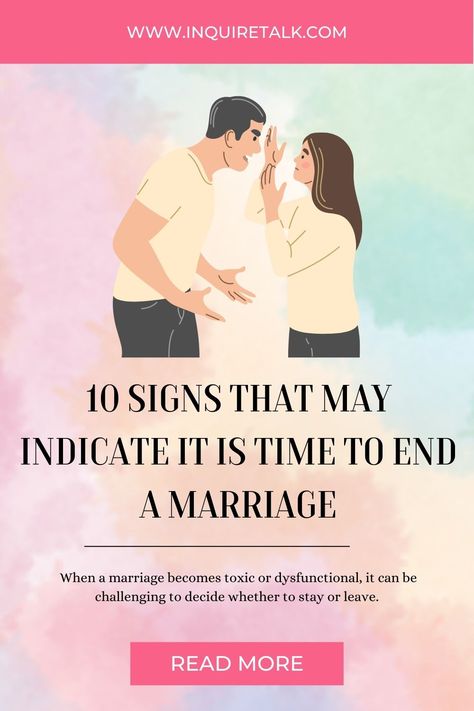 10 signs that may indicate it is time to end a marriage Disconnected Marriage, End Of A Marriage, Marriage Struggling, Ending A Marriage, Fixing A Marriage, When To End A Marriage, When To Leave A Marriage, Neglect In Marriage, How To Know When To Leave A Marriage