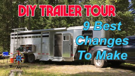 Living Quarters Horse Trailer Hacks, Horse Trailer Living Quarters Organization, Horse Trailer Must Haves, Diy Weekender Horse Trailer, Gooseneck Horse Trailer Living Quarters Diy, Weekender Horse Trailer Ideas, Horse Trailer Makeover, Diy Horse Trailer Living Quarters, Horse Trailer Diy