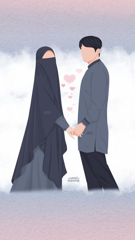 Cover or wallpaper halal muslim couple Dairy Art, Faceless Character, Cartoon Muslimah, Wallpaper Edgy, Hijab Anime, Wedding Drawing, Love Couple Wallpaper, Easy Drawing Steps, Romantic Wallpaper