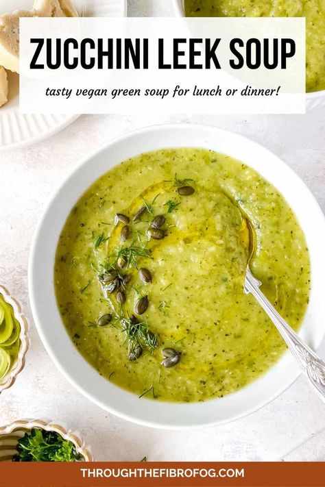 Leek And Zucchini Soup, Zucchini Leek Soup, Courgettes Recipes, Green Soups, Green Vegetable Soup, Soup With Leeks, Histamine Foods, Zucchini Soup Recipes, Histamine Diet