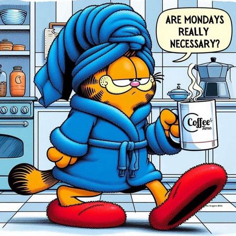 Garfield Monday, Garfield Quotes, Sweet Good Morning Images, Garfield Wallpaper, Monday Humor Quotes, Garfield Images, Funny Corny Jokes, Garfield Cartoon, Friday Meme