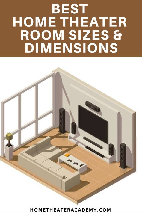 It can be difficult deciding how much space you need for your home theater, so I decided to do some research into the best home theater room sizes depending on what kind of viewing technology you plan to use. So, what’s the best home theater room size and dimensions? #hometheaters #hometheaterroom #movieroom #hometheatersetup #homecinema Home Theatre Living Room Ideas, Simple Home Theater Ideas, Small Space Theater Room, Media Room Ideas Theatres Home Theaters, Movie Room Office Combo, Movie Room Small Space, Theater Family Room Ideas, Room Theater, Home Theater And Game Room