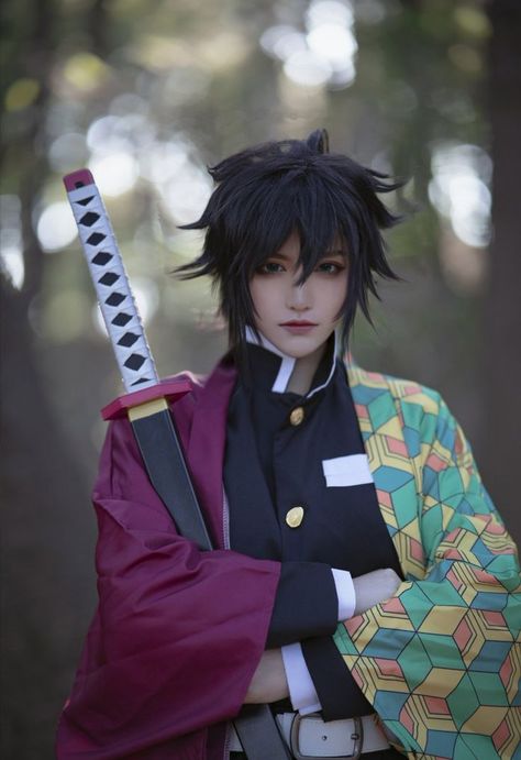 Giyuu Tomioka Cosplay, Tomioka Cosplay, Demon Slayer Character, Manga Demon Slayer, Characters Cosplay, Cosplay Characters, Cosplay Costume, Full Set, Demon Slayer