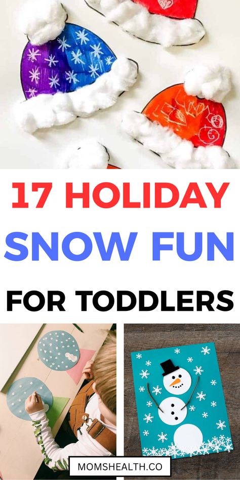 Christmas Fun Preschool, Snow Man Activities For Toddlers, January Toddler Activities Learning, Preschool Arts And Crafts Winter, Winter Holiday Crafts Preschool, Snow Activities For Babies, Winter Theme Toddler Crafts, Snow Prek Activities, Preschool Snow Theme Activities