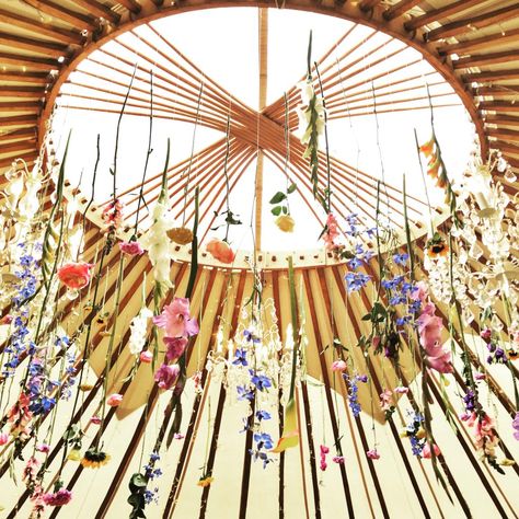 Boho Venue, Yurt Wedding, Hanging Flowers Wedding, Wedding Barns, Alternative Wedding Venue, Orange And Pink Wedding, Tent Wedding Reception, Hand Fasting, Bush Wedding