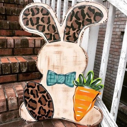 Easter Wood Crafts Diy, Cross Door Hangers, Easter Mesh Wreaths, Spring Door Hanger, Easter Wood Crafts, Easter Door Decor, Bunny Door Hanger, Burlap Door, Easter Door Hanger