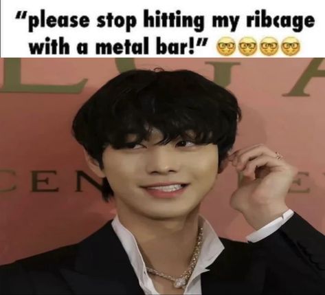 “please stop hitting my ribcage with a metal bar!” 🤓🤓🤓🤓 Please Stop, Metal Bar, A Metal, Rib Cage, Kpop Groups, Kdrama, Champagne, Drama, Bar