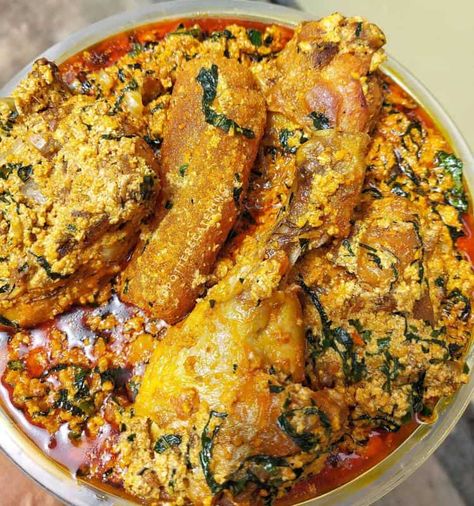 Egusi (Melon Seed Soup) Nigerian Soups And Stews, Egusi And Fufu, Egusi Soup Nigerian Food Recipe, Fufu And Egusi Soup, Egusi Soup Nigerian Food, Nigeria Celebrities, Nigerian Meals, Nigerian Soup, Egusi Soup Recipes