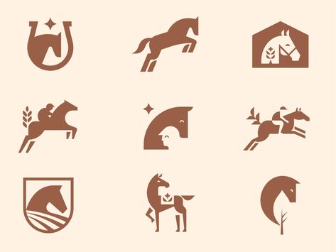 Horse Riding Logo Design, Horse Icon Logo, Equestrian Logo Ideas, Equestrian Logo Design, Horse Logo Inspiration, Horse Farm Logo, Equestrian Branding, Logo Cheval, Equine Logo Design