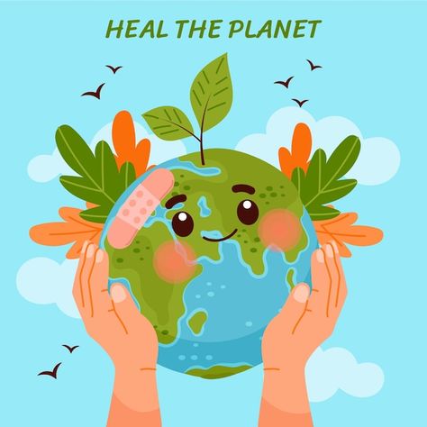 Save Environment Illustration, Save The Planet Illustration, Planet Illustration, Earth Drawings, Infinite Art, Save Environment, Planet For Kids, Earth Planet, Save The Environment