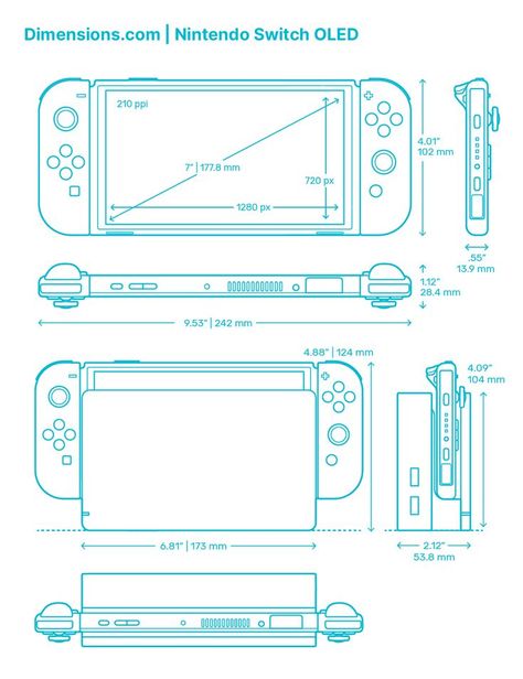 The Nintendo Switch OLED was launched in late 2021. Its most attractive features are the enhanced audio, improved storage capacity, built-in wired LAN port, and the large OLED screen for a more immersive experience. It also comes with a wide adjustable stand. This gaming console is an upgrade of the Nintendo Switch having all the base switch games and accessories. Downloads online #videogames #gaming #consoles #entertainment #nintendo Nintendo Switch Sketch, Nintendo Switch Design, Nintendo Switch Oled Accessories, Switch Design Ideas, Orthographic Drawing, Attractive Features, Nintendo Switch Case, Hard Surface Modeling, Mechanical Engineering Design