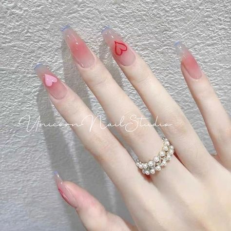 Fake Nails Long, Cute Acrylic Nail Designs, Blush Nails, Pretty Gel Nails, Really Cute Nails, Soft Nails, Coffin Nails Long, Kawaii Nails, Girls Nails