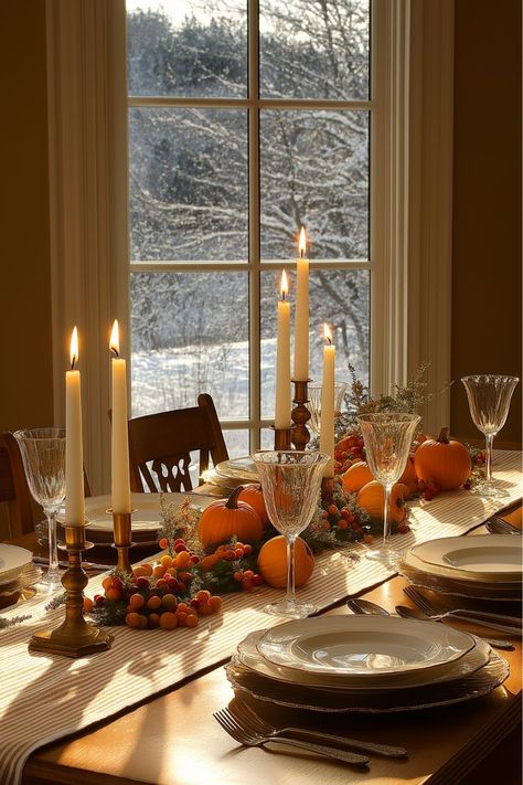 Lighting can completely transform a Friendsgiving tablescape! I love combining candles with fairy lights for a magical, cozy glow. It’s such an easy way to make the evening feel warm and inviting. Don’t you think this would set the perfect mood for Thanksgiving? Friendsgiving Setup, Friendsgiving Table Decor, Friendsgiving Tablescape, Friendsgiving Table, Green Tablescape, Woven Charger, Modern Tablescape, Sleek Decor, Glass Vases Centerpieces