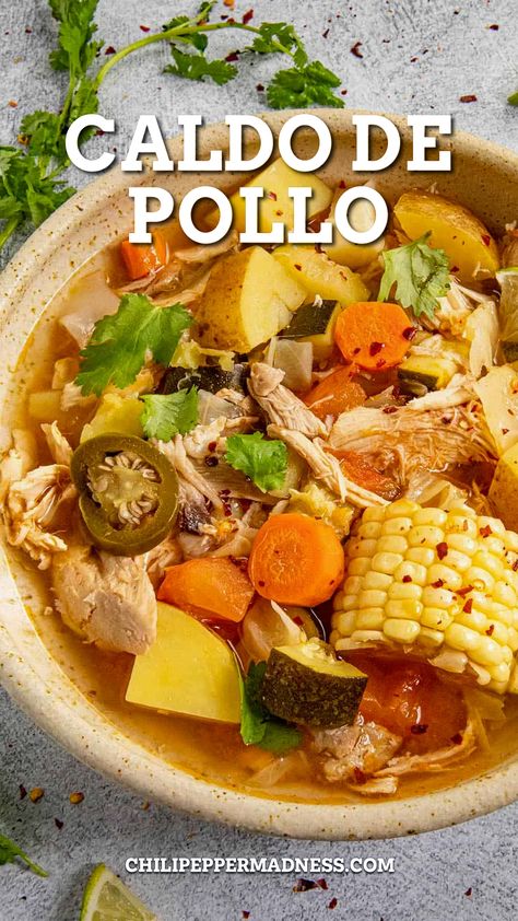 Caldo Recipe, Mexican Chicken Soup, Mexican Soup Recipes, Pollo Recipe, Mexican Soup Chicken, Chicken Soup Recipe, Homemade Chicken Stock, Mexican Soup, Soup Recipes Slow Cooker