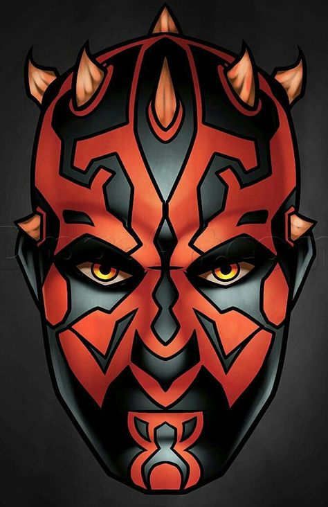 DARTH MAUL Darth Maul Clone Wars, Darth Maul Tattoo, Darth Maul Wallpaper, Darth Maul Costume, Star Wars Art Drawings, Dark Maul, Easy Step By Step Drawing, Star Wars Painting, Photo Star