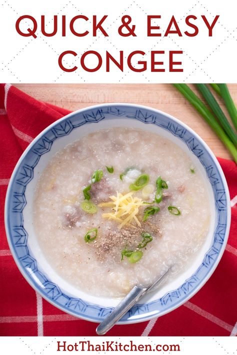 Shrimp Congee, Easy Congee Recipe, Congee Recipe, Breakfast Rice, Asian Breakfast, Minced Pork, Cooking Jasmine Rice, Dinner Leftovers, Porridge Recipes