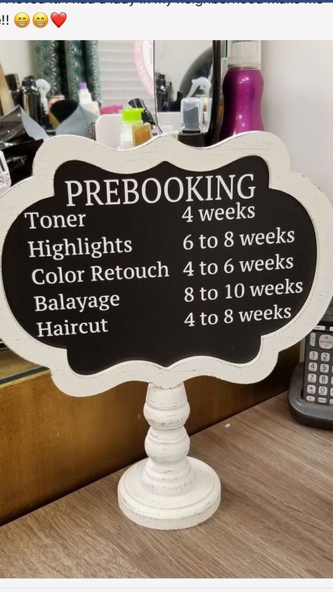 Good idea for people when they get services done ☺️ Salon Menu Design, Salon Remodel, Salon Suite Decor, Hair Salon Interior Design, Salon Interior Design Ideas, Small Salon, Nail Salon Interior Design, Home Hair Salons, Nail Salon Interior