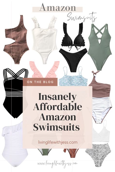 This post is all about affordable Amazon swimsuits // Amazon finds // Affordable fashion // fashion blog // lifestyle blog // vacation swimsuits // spring break // summer swimsuits Best Amazon Bathing Suits, Target Swimsuits 2024, Best Amazon Swimsuits For Women, Amazon Swimsuits 2024, 2024 Swimsuit Trends, Amazon Beach Vacation Outfits, Amazon Bathing Suits, Amazon Bikinis, Amazon Swimwear