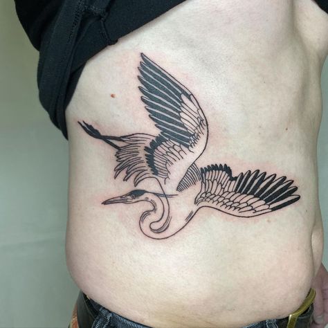 Floating Bones Tattoo on Instagram: “✼ Heron for Teo! ✼ thanks so much for your trust, I had fun with this placement! ✼” Flying Heron Tattoo, Crane Chest Tattoo, Grey Heron Tattoo, Herron Tattoo, Egret Tattoo, Lulu Tattoo, Blue Heron Tattoo, Bones Tattoo, Stussy Wallpaper