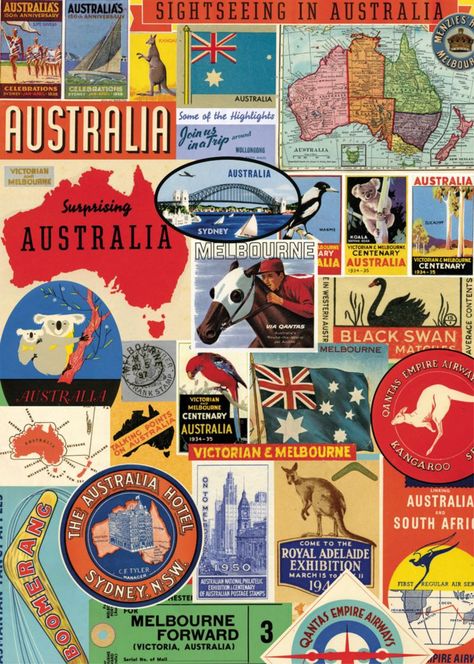 Yearbook Committee, Australia Aesthetic, Australia Art, Australia Backpacking, Australia Day, Collage Poster, Black Swan, Canberra, Vintage Poster