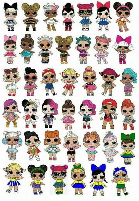 Lol Doll Printable Images, Lol Surprise Dolls Party Ideas, Doll Stickers, Surprise Images, Lol Doll Cake, Suprise Birthday, Doll Cake Topper, Lol Birthday, Lol Party