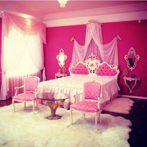 Dream room Cozy Bedroom Colors, Princess Bedrooms, Pink Bedroom For Girls, Princess Bedroom, Pink Bedroom Decor, Princess Room, Pink Bedrooms, Girly Room