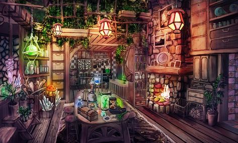 Herbal Store, Magic Store, Witch Room, Fantasy Shop, Fantasy Rooms, Fantasy Background, Fantasy House, Fantasy Setting, Fantasy Places