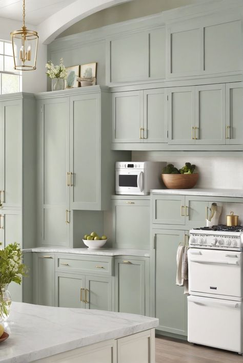 1. White appliances
2. Harmony
3. Cabinet color guide
4. 2024 design trends Kitchen Cabinet Color Ideas With White Appliances, Cabinet Colors For White Appliances, Painted Cabinets With White Appliances, Green Cabinets White Appliances, 2024 Kitchen Cabinet Trends Color, Boat Kitchen, Lotto Win, Appliances White, Budget Friendly Living Room