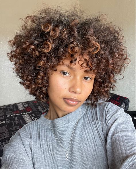 Copper Balayage Natural Hair, Short Curly Styles Natural Curls, 3b Short Haircut, Short Round Curly Hair, 3c Pixie Curly Hair, Short Curly Haircuts 3c, Curly Hair Cuts 3c, Short 3b Curly Haircuts, Round Curly Cut