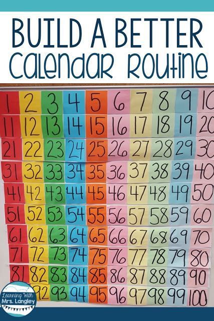 Build a better calendar routine in your kindergarten or 1st grade classroom and make the most of your circle time talking about number sense, counting to 100, counting and cardinality and more learning ideas. Get a free printable 100's chart here! First Grade Calendar, 100s Chart, 1st Grade Classroom, Kindergarten Calendar, Routine School, 100's Chart, Calendar Activities, Calendar Math, Counting To 100