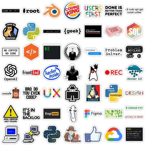 Hacker Programming Stickers Developers Languages PVC Waterproof Application Logo for Laptop Suitcase Skateboarding Fridge Phone - AliExpress Programming Stickers, Hacker Laptop, Laptop Stickers, Skateboarding, Programming, Geek Stuff, Laptop, Coding, Better Living