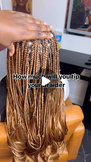 CHRISMA HAIR BRAIDING on Instagram: "Will you ever tip your braider Book under curly knotless braids add color as add ons  #chrismabraidsbob   #newarkbraider#newjerseybraider #newjerseybraids #stitchbraidsnewjersey #knotlessnj#braidsnj#njbraids#nybraids #stitchbraids #nybraider#braidstyles#curlybraids #jerseybraider #knotlessbraidsnj #knotlessboxbraidsnj#brooklynbraider #braidsnyc #feedinbraids #nycbraids #newyorkbraider #Chrismabraids #bohobraids   #NewarkHairStylist #njhairbraider   #NewJerseyBraid  #njhairstylist  #jerseybraider  #braidsnj" Curly Knotless Braids, Curly Knotless, Stitch Braids, Hair Braiding, Knotless Braids, Hair Braids, Boho Braids, February 22, Add Ons