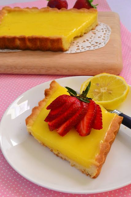 Through The Kitchen Door: Lemon Tart Rectangle Tart, Shortbread Crust Recipe, Joy Of Baking, Bakewell Tart, Pastry Crust, Shortbread Crust, Tart Pan, Lemon Tart, Pie Tart