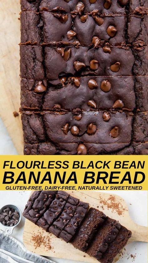 Bean Banana Bread, Rich Banana Bread, High Protein Desserts, Bean Cakes, Gluten Free Banana Bread, Protein Desserts, Flourless Chocolate, 140 Pounds, Banana Recipes