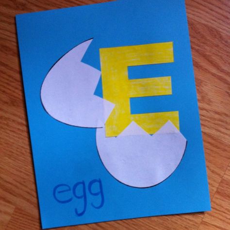 E is for egg craft. Letter E E Is For Egg, Letter E Art, Letter E Activities, Letter E Craft, Preschool Letter Crafts, Alphabet Crafts Preschool, Abc Crafts, Alphabet Letter Crafts, Egg Craft