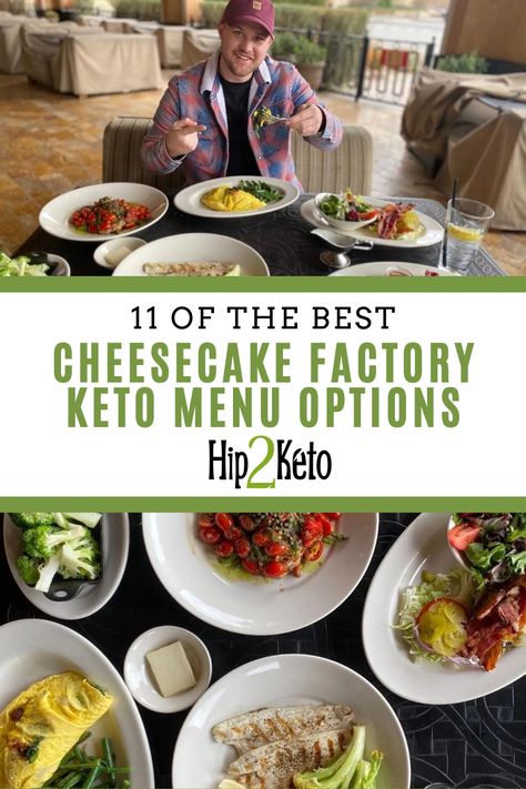 Cheesecake Factory has a ton of delicious and healthy keto menu options. If you're eating keto at Cheesecake Factory, check out 11 of the best keto options that we love! Keto Options At Restaurants, Keto Restaurant Guide, Cheesecake Factory Califlour, Cheesecake Factory Skinnylicious Recipes, Keto Ny Style Cheesecake, Keto Hacks, Keto Basics, Low Carb Nachos, High Protein Cheesecake