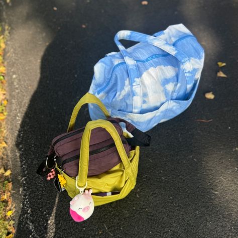 hello i got places to be 🏃‍♀️ ⇢ baggu standard fanny pack in raisin ⇢ baggu mini cloud in lemongrass ⇢ baggu carry on cloud in clouds #baggu #baggubag #wimb #whatsinmybag #baglovers @baggu #whatsinmybaggu #baggugirl #bagguandyou #baggubesties #bagguinuse #bagguinthewild #bagguraisin #baggulemongrass #bagguclouds Places To Be, To Be, Raisin, Fanny Pack, Carry On