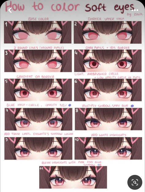 Anime Color Tutorial, Nose Coloring Tutorial, Soft Eyes Drawing, Anime Eye Coloring Tutorial, How To Color Eyes Digital, How To Color Eyes, Breast Reference, Art Toturial, Skin Coloring Tutorial