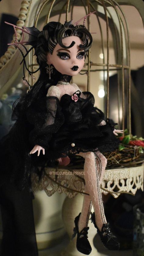 Monster High Dolls Aesthetic, Monster High Vampire, Monster High Doll Custom, The Cursed Prince, Original Draculaura Doll, Monster High Draculaura, Custom Monster High, Doll Hairstyles, Rare Monster High Dolls