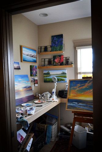 Home Art Studios, Home Art Studio, Kids Art Studio, Small Art Studio, Art Studio Space, Art Studio Organization, Art Studio Room, Art Studio Design, Desks For Small Spaces