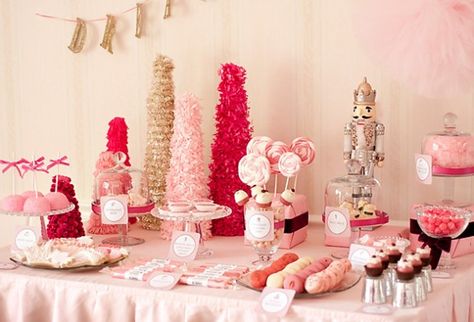 Nutcracker Ballet Party, Pink Dessert Tables, Lila Party, Pink Desserts, Ballet Party, Party Hostess, Sweet Lover, Christmas Baby Shower, Baby Shower Winter