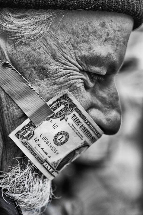 Old Man Face, Emotional Painting, Money Tattoo, Dark Art Photography, Mouth Drawing, Social Awareness, Magazine Issue, Black And White Pictures, Male Face