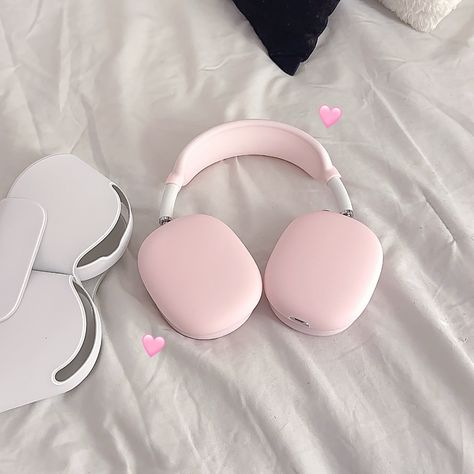 Airpods Max Pink, Airpods Max Headphones, Max Headphones, Pink Headphones, Apple Headphones, Cute Headphones, Apple Headphone, Pink Lifestyle, Baby Pink Aesthetic