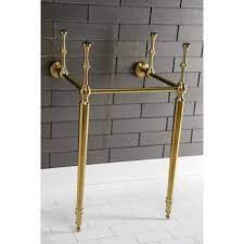 Console Sink Base Console Sinks at Lowes.com Brass Console Sink, Library Bathroom, Console Sink Bathroom, Half Bath Design, Brushed Brass Bathroom, Pedestal Sink Bathroom, French Provincial Decor, Sink Legs, Brass Console