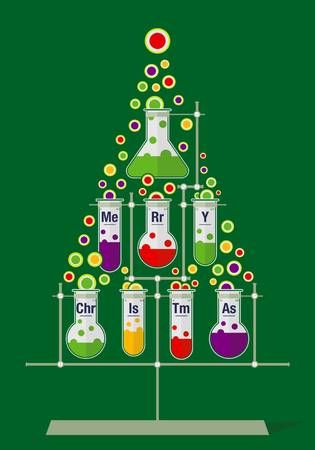 Christmas tree made of test tubes and bubbles on dark green background - Chemistry icons Chemistry Christmas Tree, Christmas Chemistry Decoration, Science Christmas Tree, Chemistry Classroom Decor, Picture Of Christmas Tree, Background Chemistry, Christmas Chemistry, Chemistry Christmas, Science Christmas