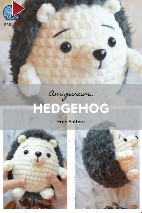 Amigurumi Hedgehog, Hedgehog Pattern, Crochet Hedgehog, Knitted Toys Free Patterns, Pola Amigurumi, Crochet Animals Free Patterns, Kawaii Crochet, Irish Lace Crochet, Crochet Animal Patterns