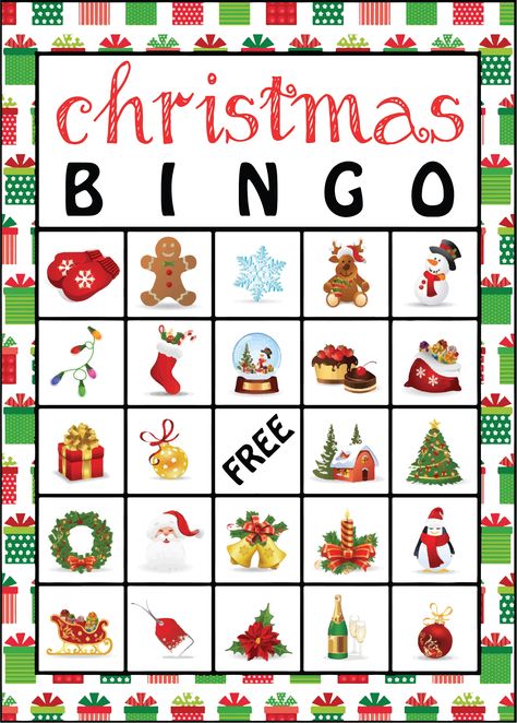 Printable Christmas Bingo Game Bingo Printable Free, Printable Christmas Bingo Cards, Free Christmas Games, Christmas Bingo Printable, Free Printable Bingo Cards, Bingo Card Template, Christmas Bingo Game, Christmas Bingo Cards, Gratis Printables