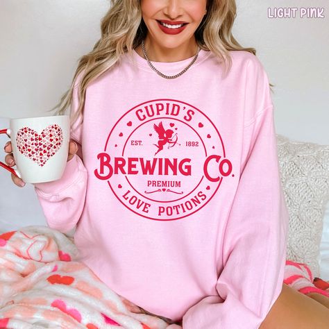 Valentine Crewneck, Love Potions, Cupid Love, V Day, Valentine's Day Outfit, Brewing Co, San Jose, Crewneck Sweatshirt, Outfit Of The Day