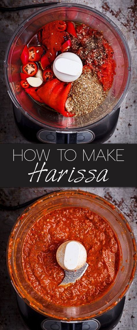 Harissa Paste, God Mat, Moroccan Food, Homemade Sauce, Middle Eastern Recipes, Food Processor, Mediterranean Recipes, Sauce Recipes, Chutney